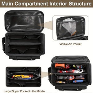 Heavy Duty 14 Inch Multi Pocket Tool Organizer Bag Portable Hand Tool Storage Bag for Electrician Carpenter - Product Image 2