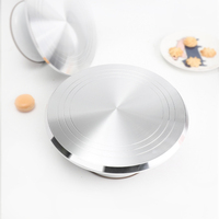 Plateau tournant pour gâteau en alliage, support rotatif pour décoration de gâteaux, base en métal argenté