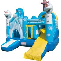Structure gonflable combinée avec toboggan Frozen Elsa Olaf/Sven en PVC de qualité commerciale pour les fêtes d'anniversaire des enfants