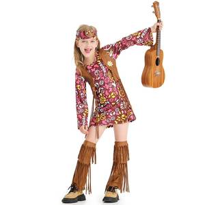 Disfraces y Faldas de Estilo Hippie Retro de los 70 para Niñas, Inspirados en Películas y Series de TV, para Halloween, Carnaval, Actuaciones Escénicas, Venta al Por Mayor - Product Image 4