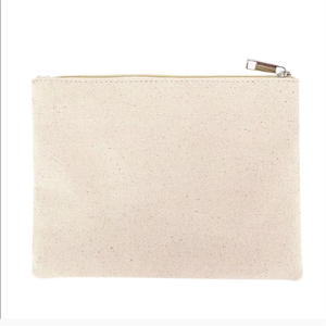 Borsa da viaggio in tela naturale Beauty Case per il trucco borsa da toilette con cerniera a doppia cerniera in cotone tasca in rete per cosmetici borsa regalo - Product Image 6