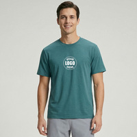 T-shirt de sport athlétique pour homme 50% polyester 50% élasthanne, impression sérigraphique, uni, été, manches courtes, coupe musclée, séchage rapide