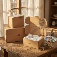 Boîte d'expédition en carton ondulé kraft brun naturel, durable, écologique, recyclable, avec logo personnalisé