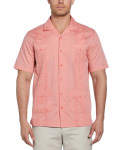 Camisas de <span class=keywords><strong>Guayabera</strong></span> de manga corta personalizadas para hombre, camisas de cuello cubano para hombre, fábrica de verano OEM - Product Image 1