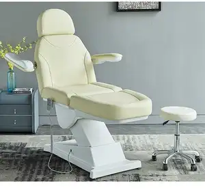 Beauty Full Electrical 4 Motor Podiatry Chair Facial Massage Dental Aesthetic Reclining Chair All White Purpose Bed