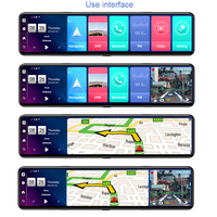 Perekam Mengemudi Pintar 4G 12 Inci, Navigasi GPS Android 8.1as WiFi, Kamera Mobil Spion, Monitor Jarak Jauh HD 1080P