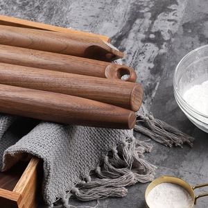 Tùy chỉnh nhiệm vụ nặng nề Đen Walnut gỗ cán <span class=keywords><strong>pin</strong></span> với kết thúc nhọn, treo lỗ & mịn kết thúc cho Baking Pastry bánh pizza bột - Product Image 6