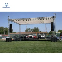 Scène mobile extérieure en aluminium à prix de gros, podium, plateforme de scène pour événements et concerts intérieurs, présentoirs à treillis de toit triangulaire