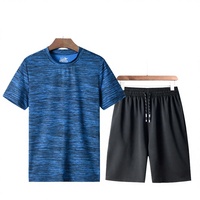 Conjuntos Deportivos de 2 Piezas para Hombre, Estilo Casual de Verano, para Gimnasio y Deportes, Talla Grande, 100% Poliéster, Venta al Por Mayor Personalizada