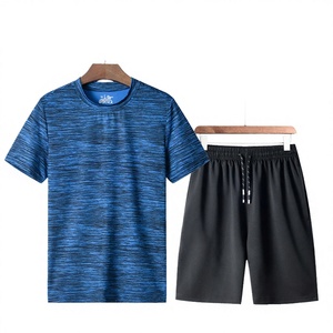 Wholesale Custom Summer Casual Gym <b>Joggers</b> Sport Wear 2-Piece <b>Oversized</b> Sports Sets Men's Fitness Tracksuits Knitted Quick Dry - Product Image 3