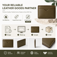 Dompet Kartu Kulit Tipis Bergaya Bisnis dengan Banyak Slot untuk Penjual E-commerce dan Pedagang Merek, Tempat Kartu Kustom