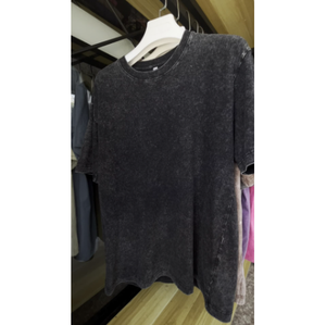 T-shirt Homme 280G Lourd Lavé Imprimé Wax Vintage Coupe Ample Épaules Tombantes Manches Courtes Coton - Product Image 3