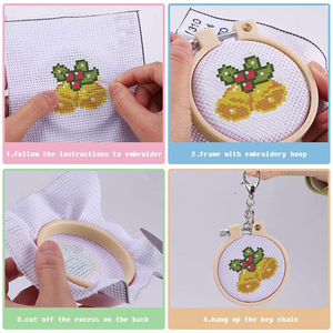 Kits de broderie au point de croix sirène pour enfants, artisanat de broderie pour sacs à dos, kits de point de croix pour débutants, cadeaux de Noël - Product Image 6