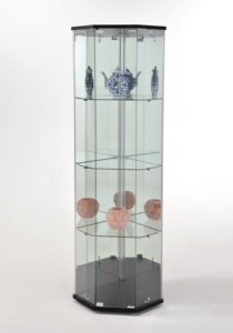 TMG-G169 Modern 4-Tier <b>Storage</b> <b>Cabinet</b> Tempered Glass Wooden <b>Corner</b> LED Light Dining Home Furniture Apartment Bar Living Room - Product Image 3