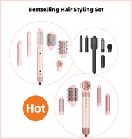 Sèche-cheveux et brosse à air chaud électrique multi-styler 5-en-1 détachable et interchangeable, 1000W, pour usage hôtelier, vente en gros, personnalisable en usine OEM