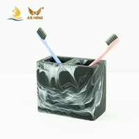 Ensemble d'accessoires de salle de bain en résine écologique de sept pièces, distributeur de savon personnalisé, boîte à mouchoirs, porte-brosse à dents pour hôtel et maison