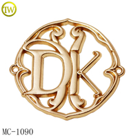 Étiquette métallique personnalisée dorée avec nom, accessoire de couture pour vêtements, logo en relief, étiquettes métalliques pour jeans, badge pour manteau