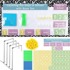 Tableau de poche pour compter les jours, outil pédagogique pour la valeur des chiffres en base dix en classe - Product Image 1