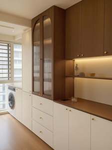 Custom Modular Wood Living Room <b>Cabinet</b> with Adjustable Height Eco-Friendly Design Space-Saving Features Large Capacity <b>Storage</b> - Product Image 5