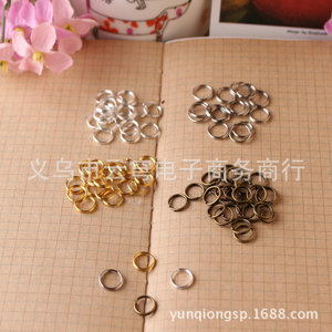 Anneau en fer double couche 6-14 mm, connecteur en métal plaqué pour la fabrication de bracelets, argent, or, blanc K, accessoires de bijouterie - Product Image 1
