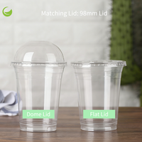 Gobelets en plastique PET rigide à paroi simple de qualité alimentaire 18 oz, durables, légers, transparents, imprimés UV, jetables, pour boissons froides glacées