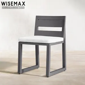 WISEMAX Outdoor restaurant tables and chairs furniture patio aluminum outdoor dining sets 4-6 people with armrest dining chair