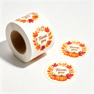 Etiquetas Autoadhesivas con Logotipo Personalizado, Impresión para Decoración de Paquetes, Resistentes al Agua, Troqueladas, Redondas, de Papel Kraft, Adhesivos Fuertes - Product Image 1