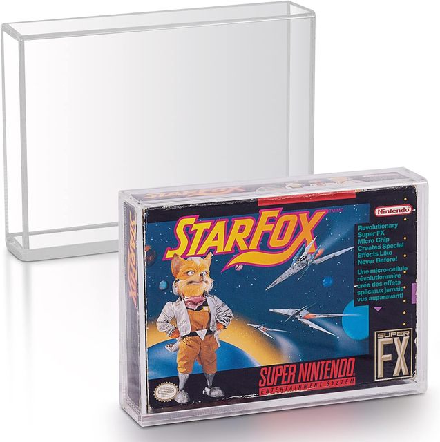 Acrylic Display Case Compatible with Nintendo SNES and N64 Game Box Clear Protective Case for Retro Video Games Collection (4.