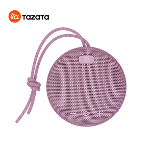 Portable Bluetooth <b>Speaker</b> <b>Mini</b> Round Wireless Stereo Sound Outdoor Use Pink Mesh Design With Carry Strap - Product Image 1