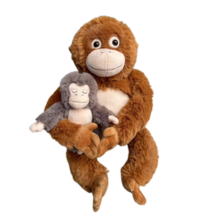 Peluche Suave de Mono, Juguete de Peluche para <span class=keywords><strong>Padres</strong></span> e Hijos, Muñeco de Orangután Sentado para Regalo de Guarderí<span class=keywords><strong>a</strong></span>, Decoración del Hogar, Colección de Animales de Safari - Product Image 1