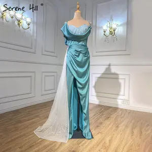 Serene Hill Hàng Mới 2021 Cổ Cao Cap Tay Áo Phụ Nữ Cổ Điển Dài Evening Dresses Ăn Tối Chính Thức Gowns Thiết Kế Độc Đáo LA70875