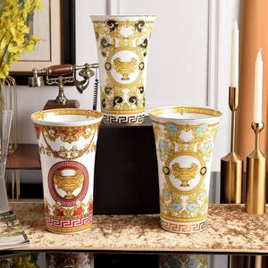 Jarrón de Cerámica de Lujo Estilo V, Jarrón para Flores Secas, Tigre, Sala de Estar, Decoración del Hogar Simple y Creativa - Product Image 1