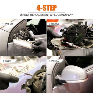 Lot de 2 clignotants latéraux séquentiels à LED ambre pour rétroviseurs VW <span class=keywords><strong>Golf</strong></span> <span class=keywords><strong>5</strong></span> MK5/Variant/GTI MK5 2003-2009 - Product Image 5