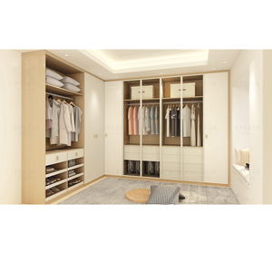 ตู้เสื้อผ้าไม้สไตล์โมเดิร์น ชุดเฟอร์นิเจอร์ห้องนอน ตู้เสื้อผ้าบานเลื่อนสำหรับบ้าน - Product Image 2