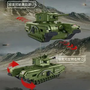 Panlos 632014 WW2 Modèle de char d'infanterie Churchill Collection de modèles de briques Jouets pour enfants Cadeaux 1825 pièces Ensembles de blocs de construction - Product Image 3