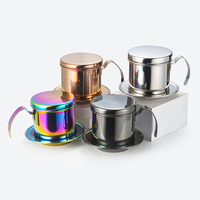 Filtre à café vietnamien en acier inoxydable Phin 8OZ, petite presse française portable, outils de préparation du café vietnamien