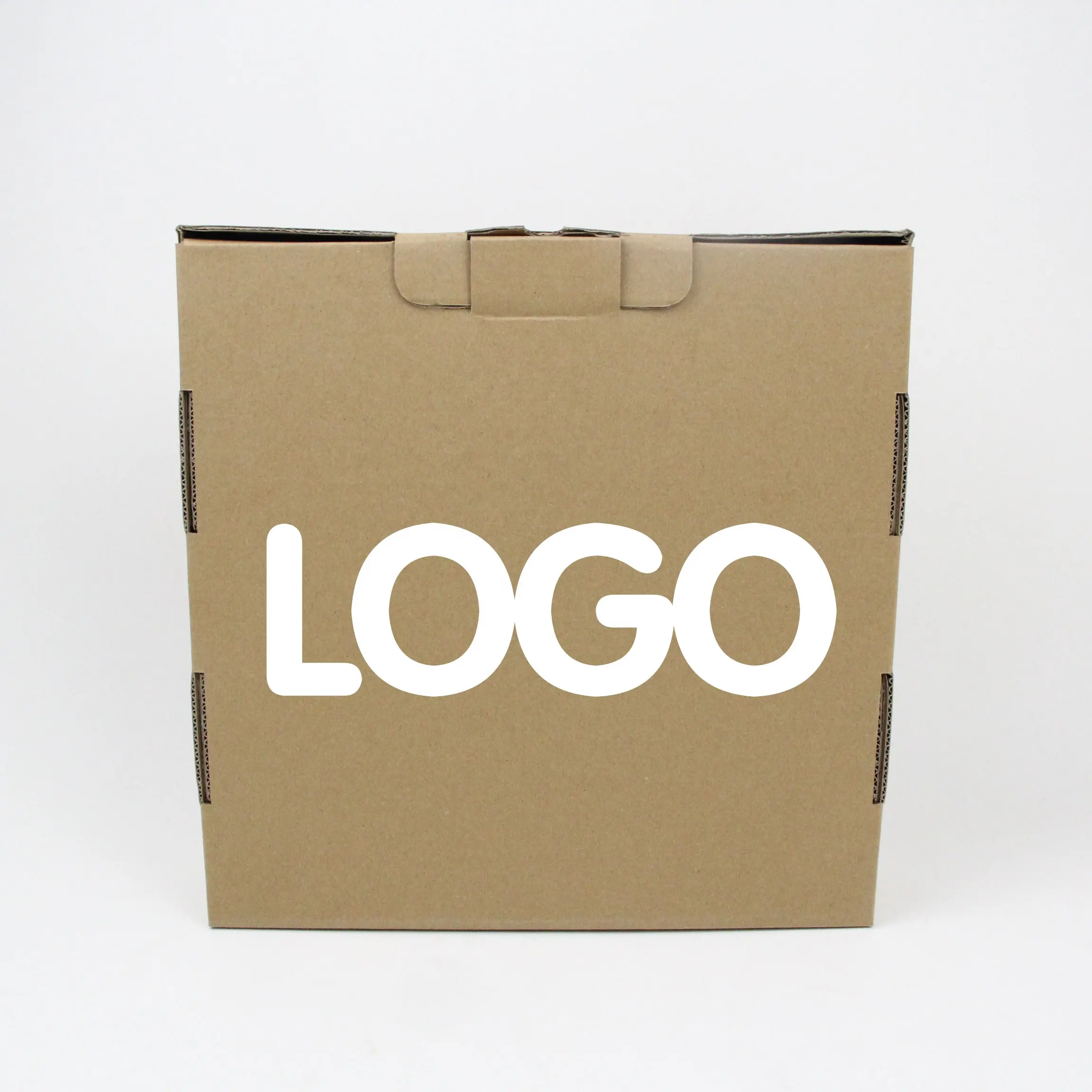 Oem kustom Logo cetak mewah lipat bergelombang kertas Kraft kotak kemasan kardus pengiriman mewah kertas karton kotak Pizza