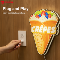 Enseigne publicitaire lumineuse en aluminium et acrylique LED personnalisée pour sandwicherie, décoration éclairée, résistante aux intempéries, imperméable, murale