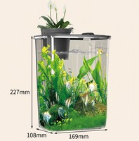 Aquarium Aquaponique en Acrylique Haute Transparence avec Jardinière pour Bureau