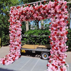 Nouveau Design Fleurs Artificielles Arche De Mariage Rose Et Rouge Arrangement De Fleurs Toile De Fond Avec Toile De Fond De Mariage De Fleurs - Product Image 3