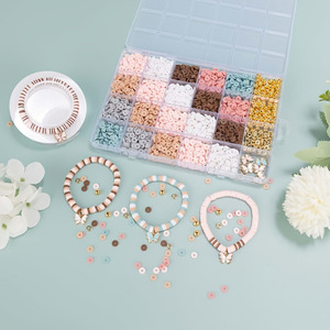 Diy Jewelry <b>Set</b> 24 Compartment Polymer Clay <b>Beads</b> Spacers For Childrens Bracelet Making Age 7 12 Years - Product Image 3