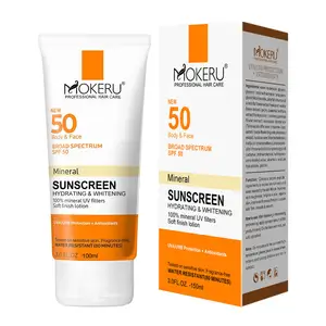 MOKERU SPF 50矿物防晒霜面部防晒面霜自然保湿美白适合油性皮肤护理