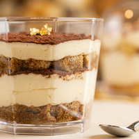 Vaso Desechable Transparente de Plástico PS para Postres, 5oz, Grado Alimenticio, para Mousse, Pudín, Parfait, Tiramisú, Yogur, Helado, Fiestas y Catering