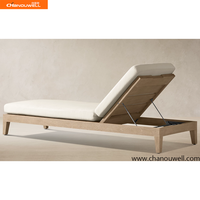 Chaise longue de luxe en teck pour l'extérieur, réglable, pour le bord de la piscine, la terrasse, les meubles de resort