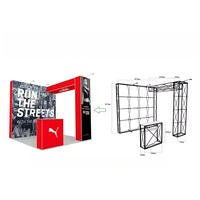 Panneau d'affichage mural en grille personnalisé pour les magasins de vente au détail de vêtements, accessoire d'exposition portable pliable et pop-up