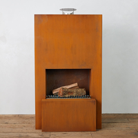 Poêle extérieur en acier corten rouillé - Modèle JBL-01 JBL Garden durable, chauffage au gaz naturel et au bois