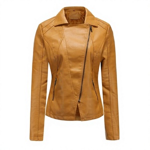 Control de la cintura personalizado al por mayor Casual chaqueta de cuero genuino Otoño Invierno chaquetas de cuero de las mujeres - Product Image 1