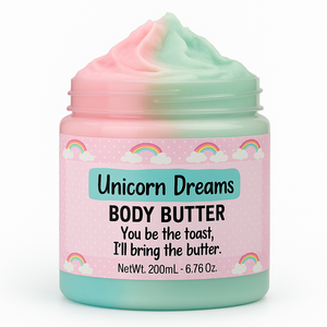 Beurre corporel personnalisé Unicorn Dreams |   Soins de la peau végétaliens nourrissants et hydratants |   Mangue Ananas <span class=keywords><strong>Vanille</strong></span> OEM/ODM - Product Image 1