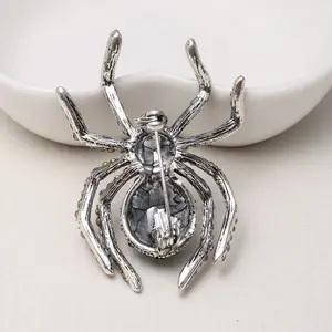 New Trendy Multicolour Spider Rhinestone Animal Brooch For Women Men