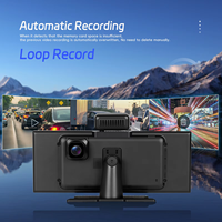 Caméra de tableau de bord OEM 4K IPS multi-lentilles GPS double WiFi CarPlay Android 24H Park AUX BT avec rétroviseur, enregistreur vidéo, écran tactile et vision nocturne